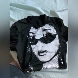 black crop top shein shirt wore 0 times